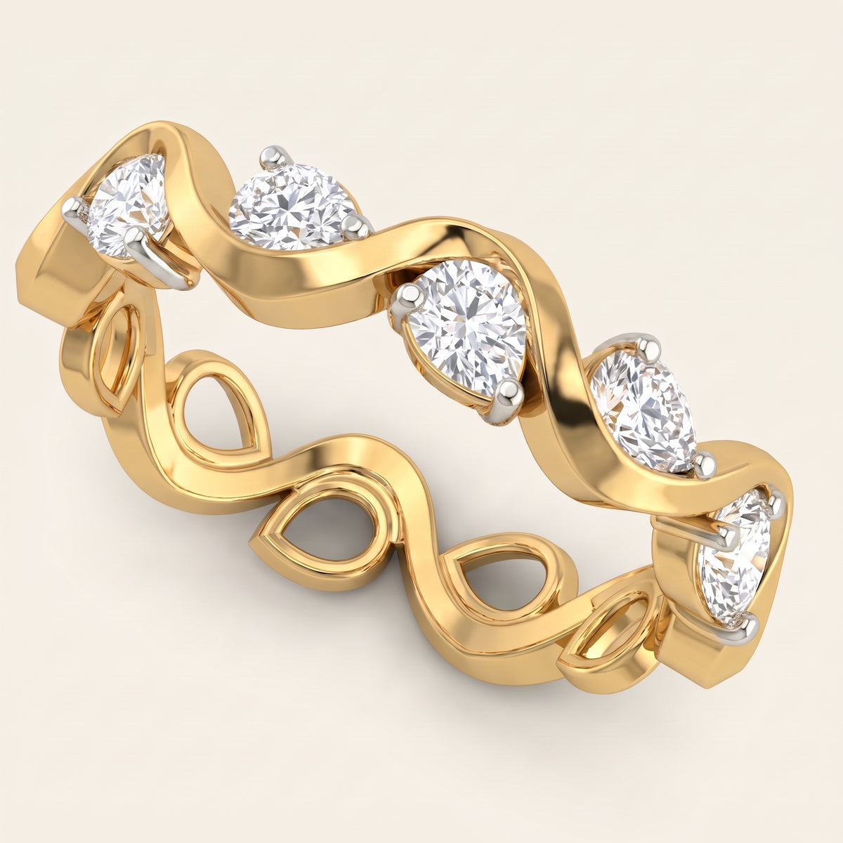 Spiralle lab-grown diamond ring, view 3