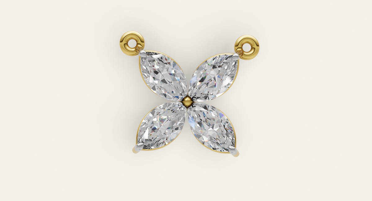 Papillon lab-grown diamond pendant, view 6