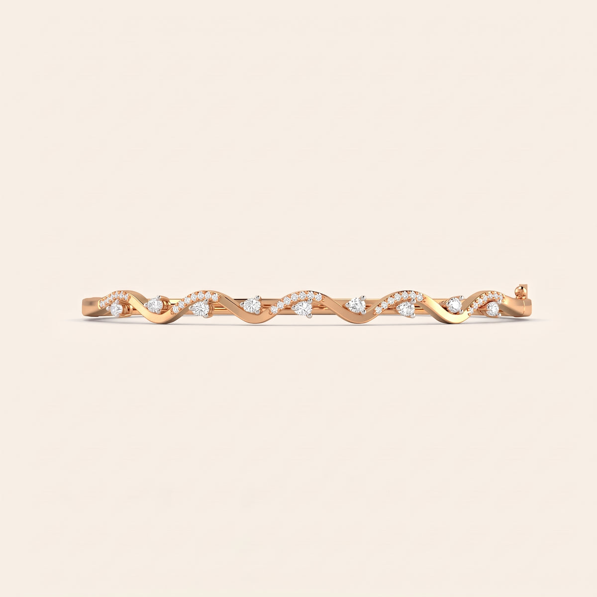 Wave lab-grown diamond bracelet, view 5