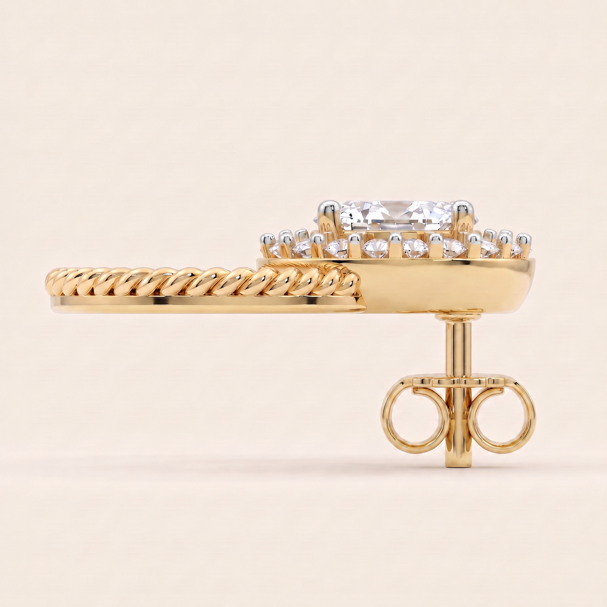 Marina lab-grown diamond earrings, view 5
