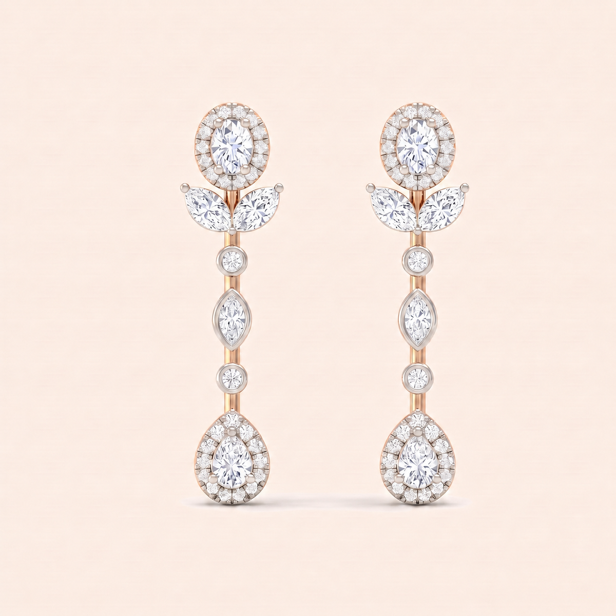Chandelle lab-grown diamond earrings, view 2