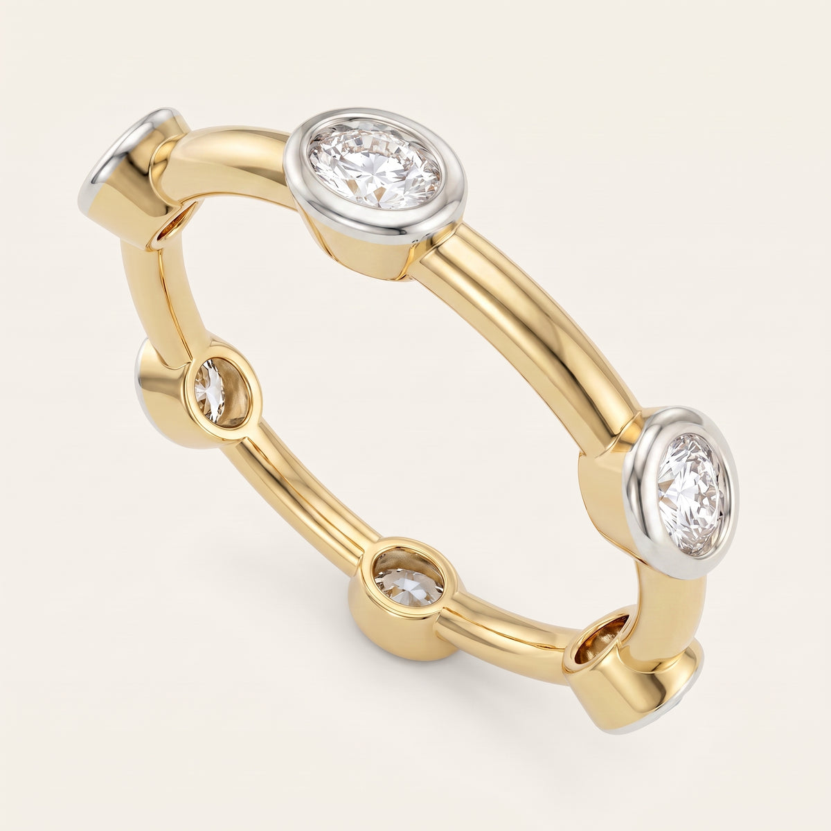 Ellipse lab-grown diamond ring, view 4