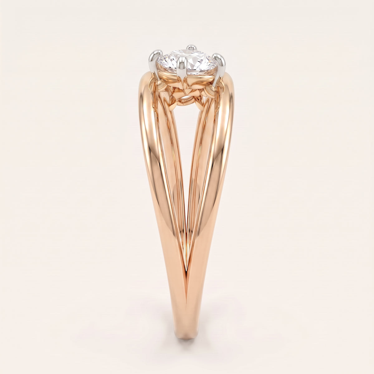 Wishbone lab-grown diamond ring, view 5