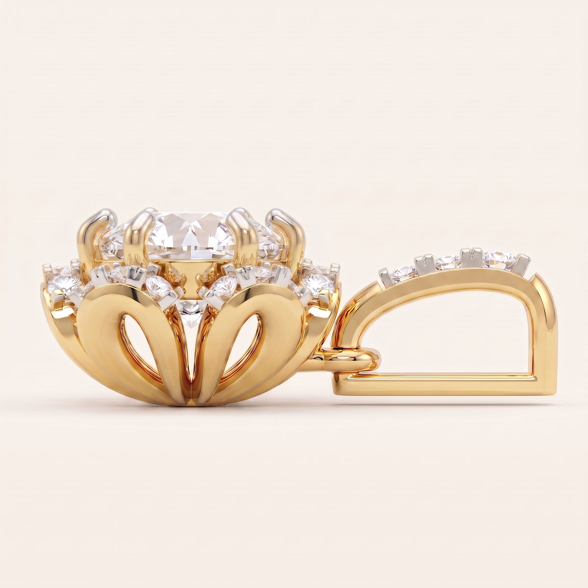 Marigold lab-grown diamond pendant, view 3