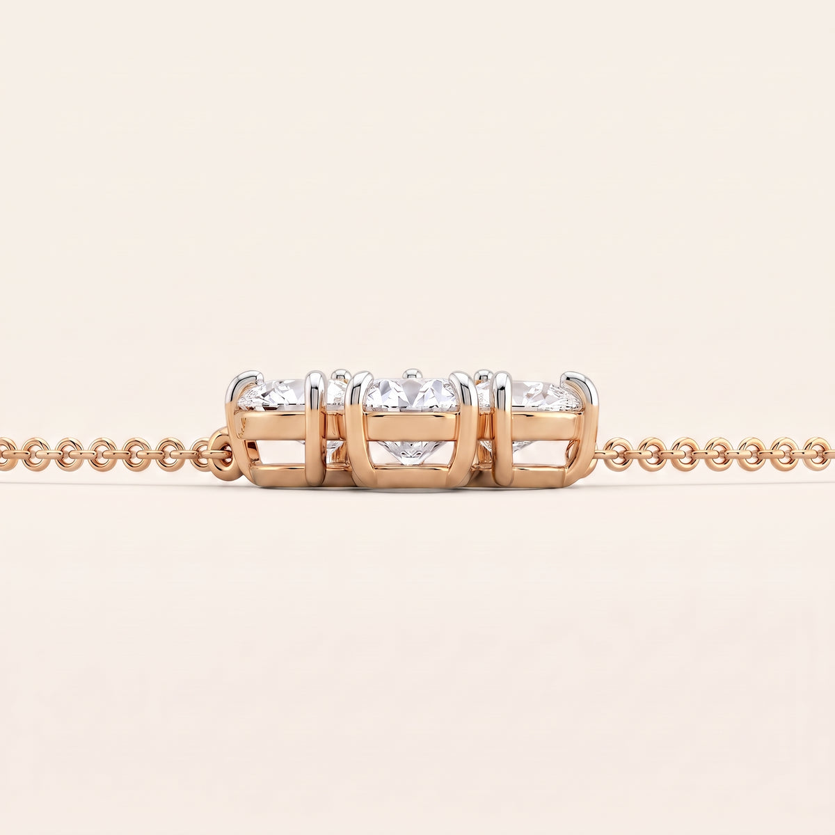 Triplet lab-grown diamond necklace, view 5