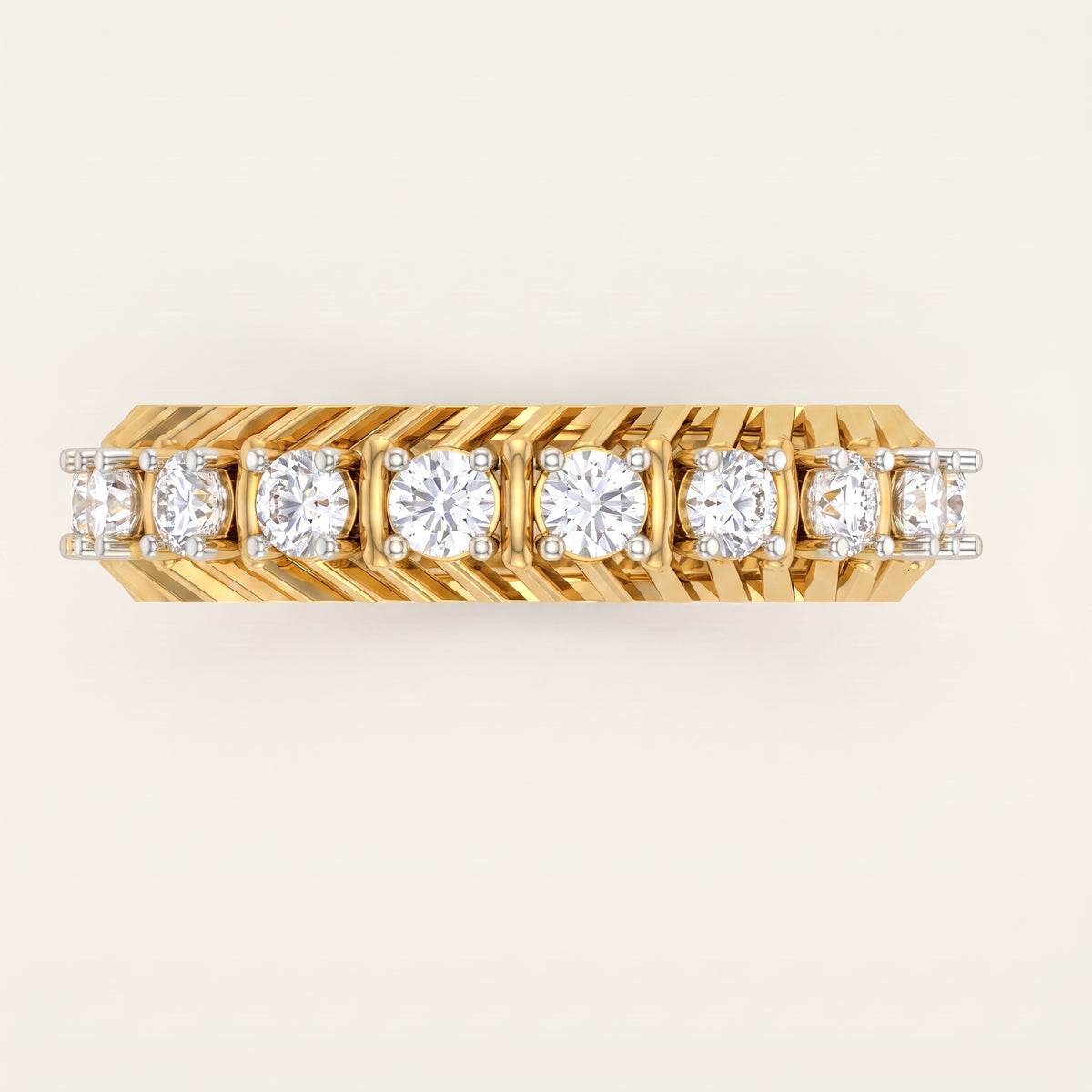 Braid lab-grown diamond ring, view 2