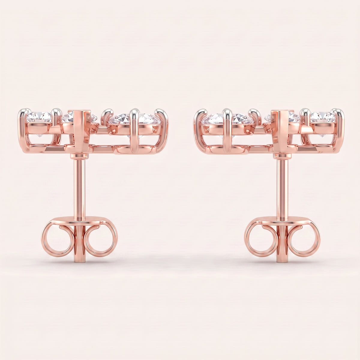 Crescendo lab-grown diamond earrings, view 2