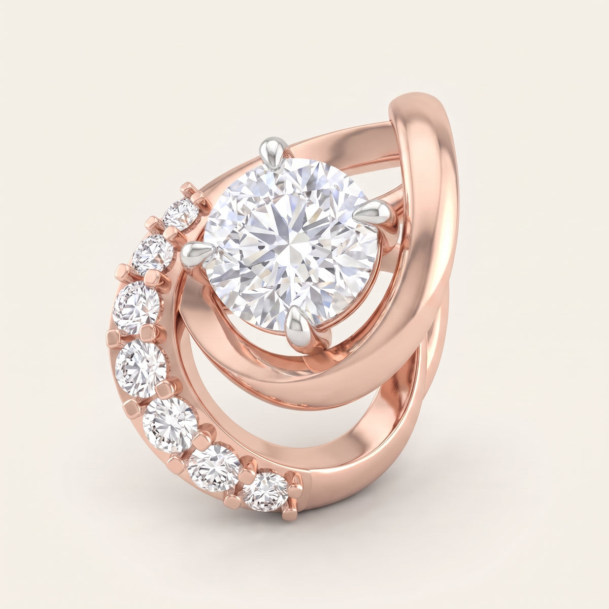 Nautilus lab-grown diamond pendant