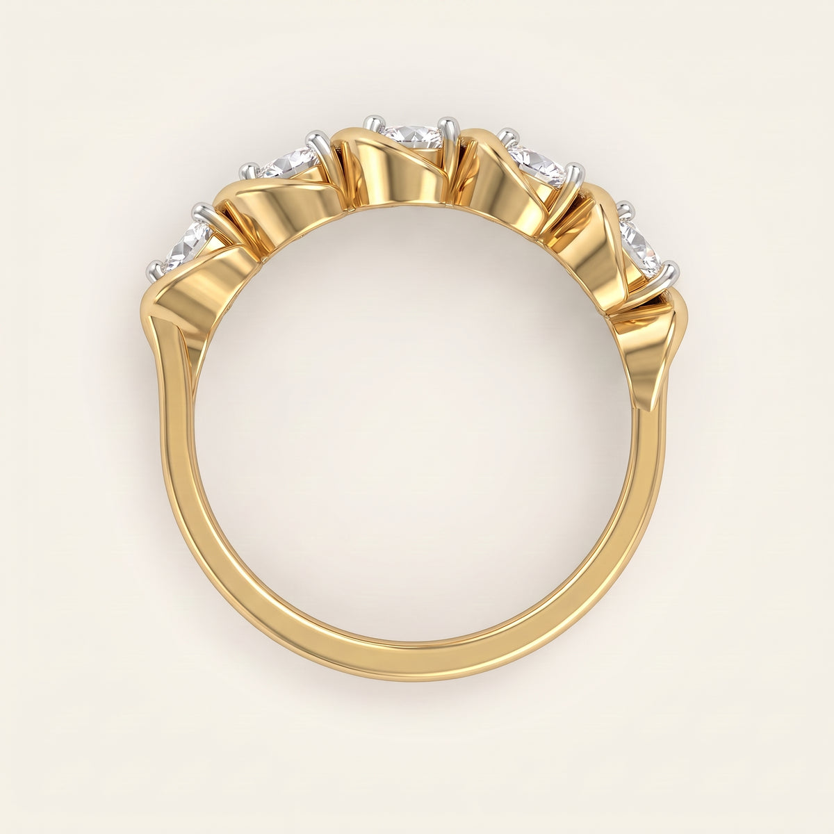 Cascade lab-grown diamond ring, view 2