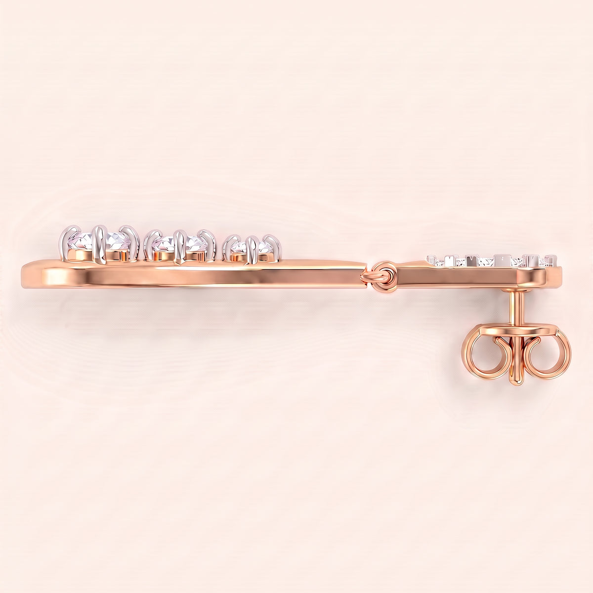 Lantern lab-grown diamond earrings, view 8