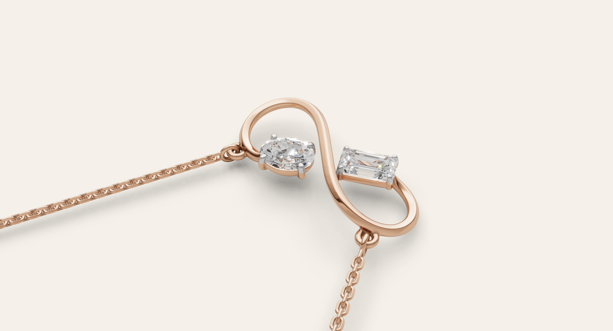Infinita lab-grown diamond pendant, view 3
