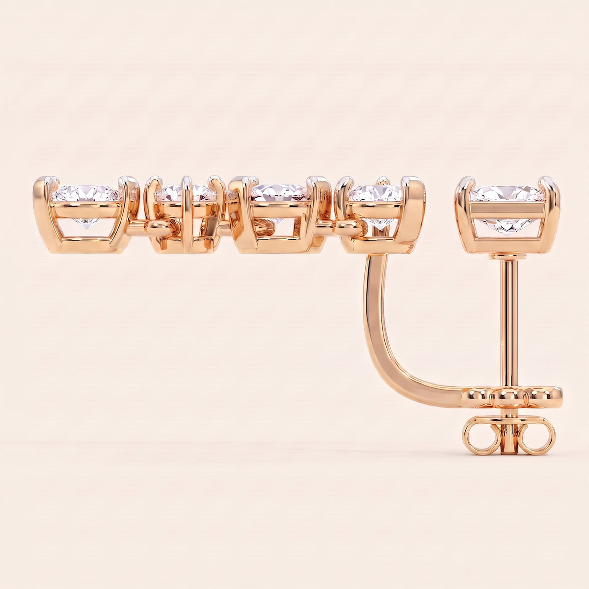 Medley lab-grown diamond earrings, view 8