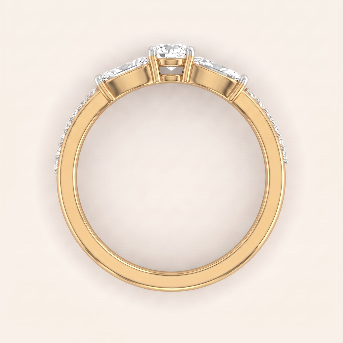 Parallel lab-grown diamond ring, view 2