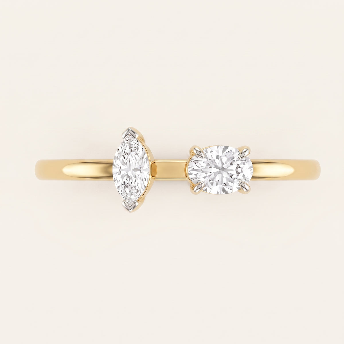 Compass lab-grown diamond ring