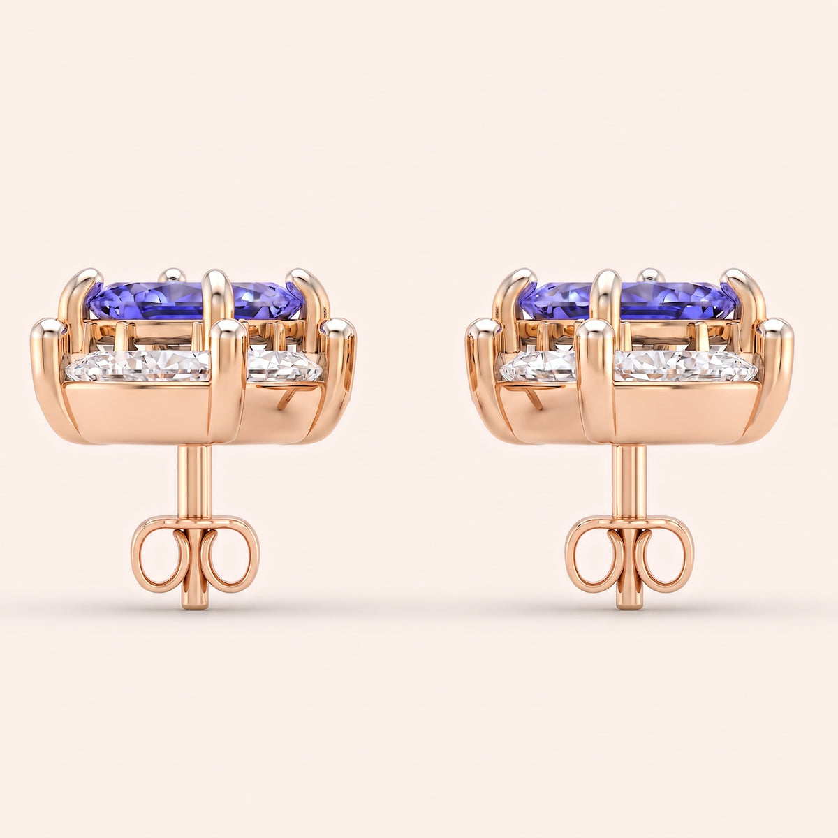 Mosaic lab-grown diamond earrings, view 6