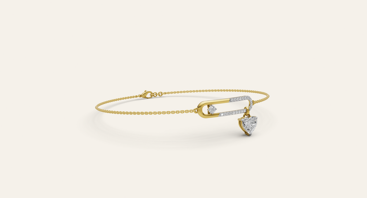 Tether lab-grown diamond bracelet, view 1