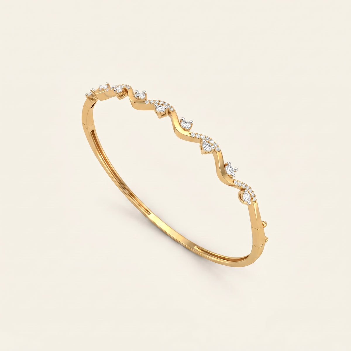 Wave lab-grown diamond bracelet, view 4