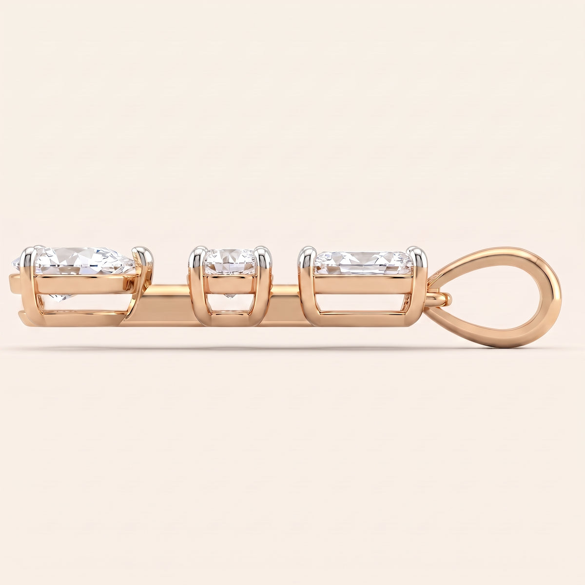 Triad lab-grown diamond pendant, view 4