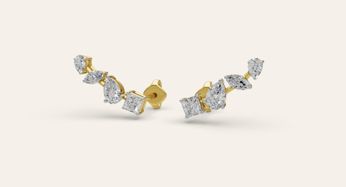 Melody lab-grown diamond earrings, view 1