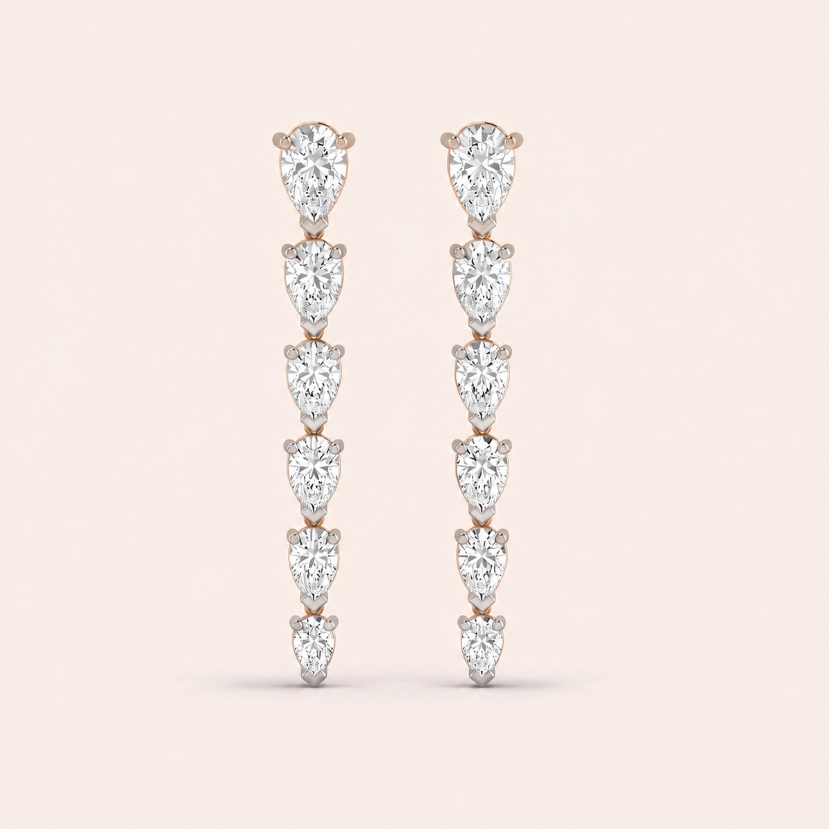 Rain lab-grown diamond earrings, view 2