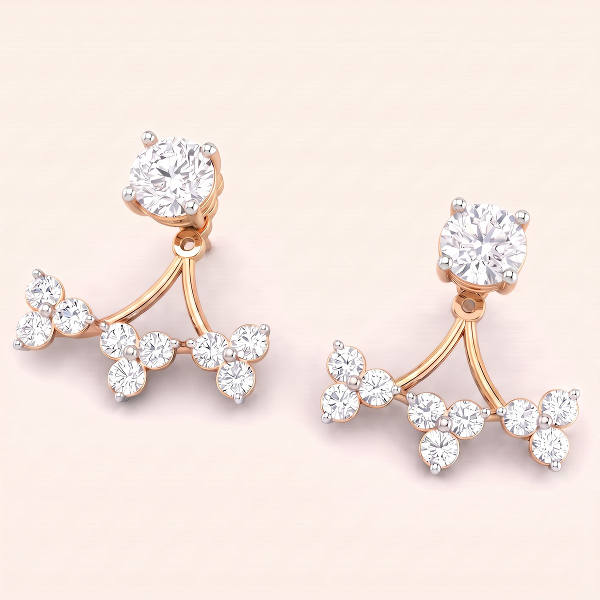Wings lab-grown diamond earrings, view 4