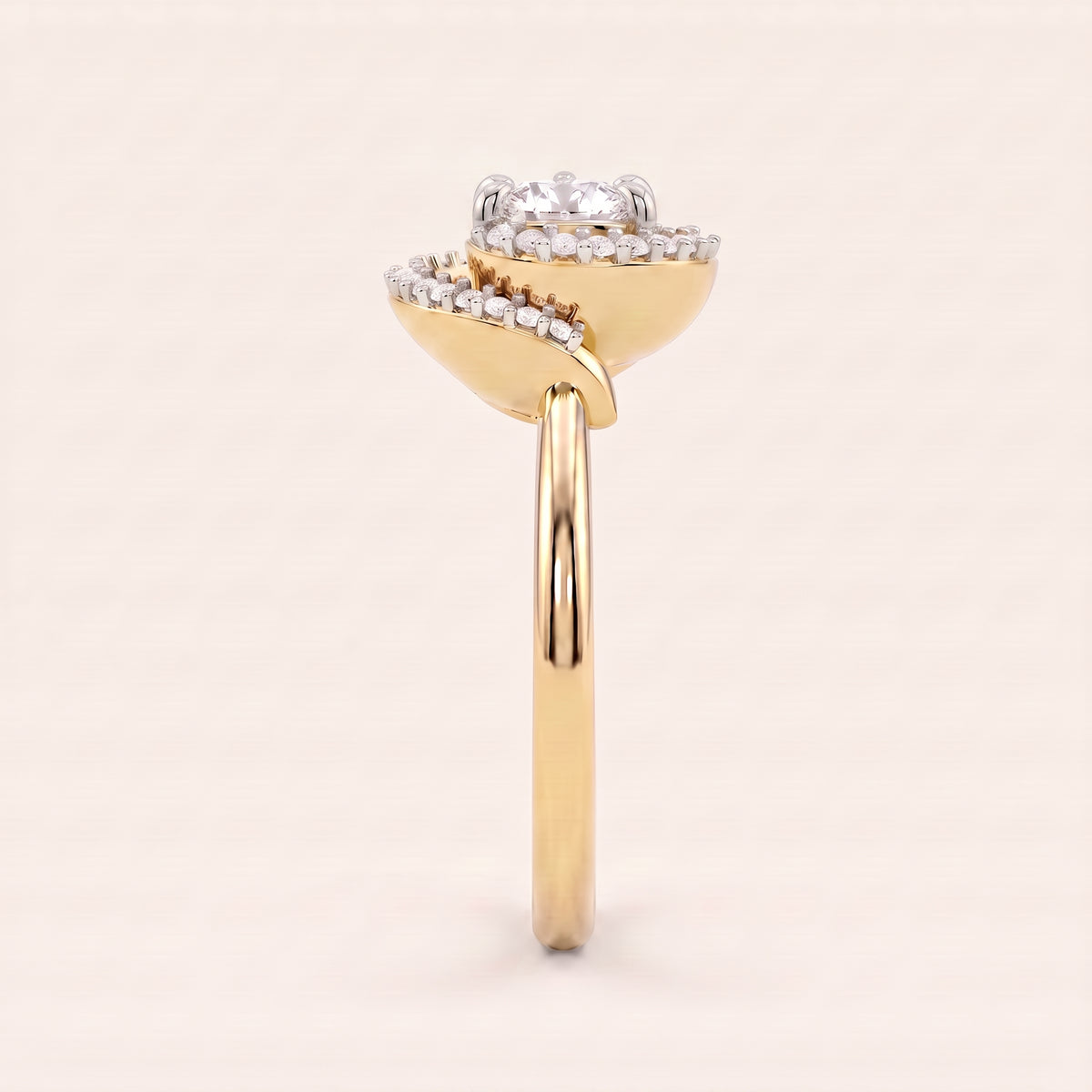 Paisley lab-grown diamond ring, view 3