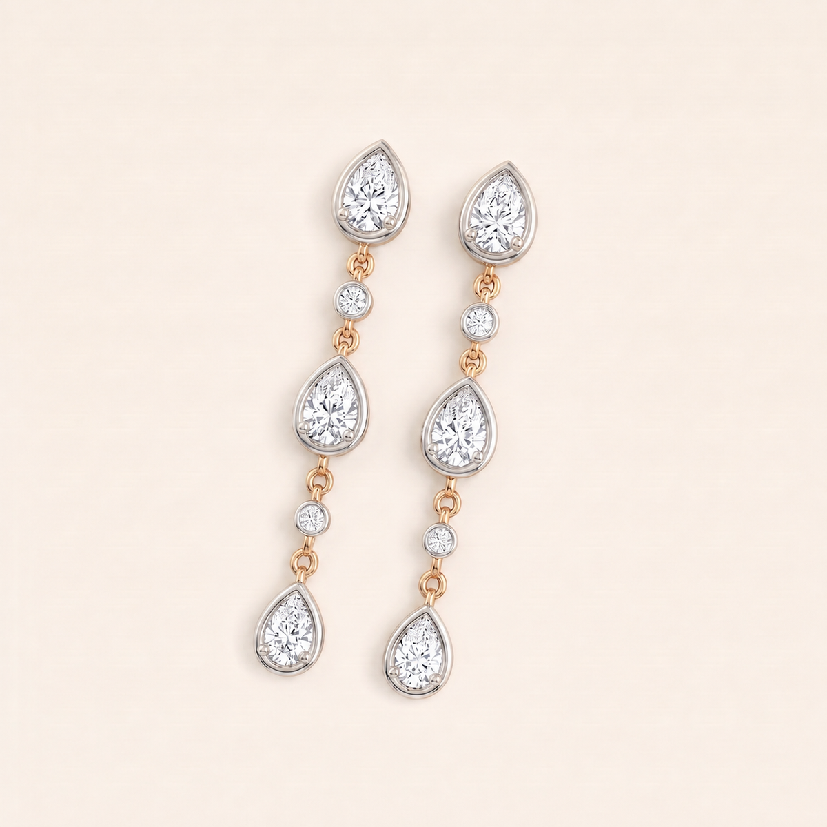 Dewfall lab-grown diamond earrings, view 3