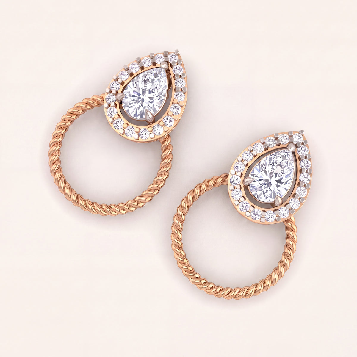 Harbour lab-grown diamond earrings, view 3