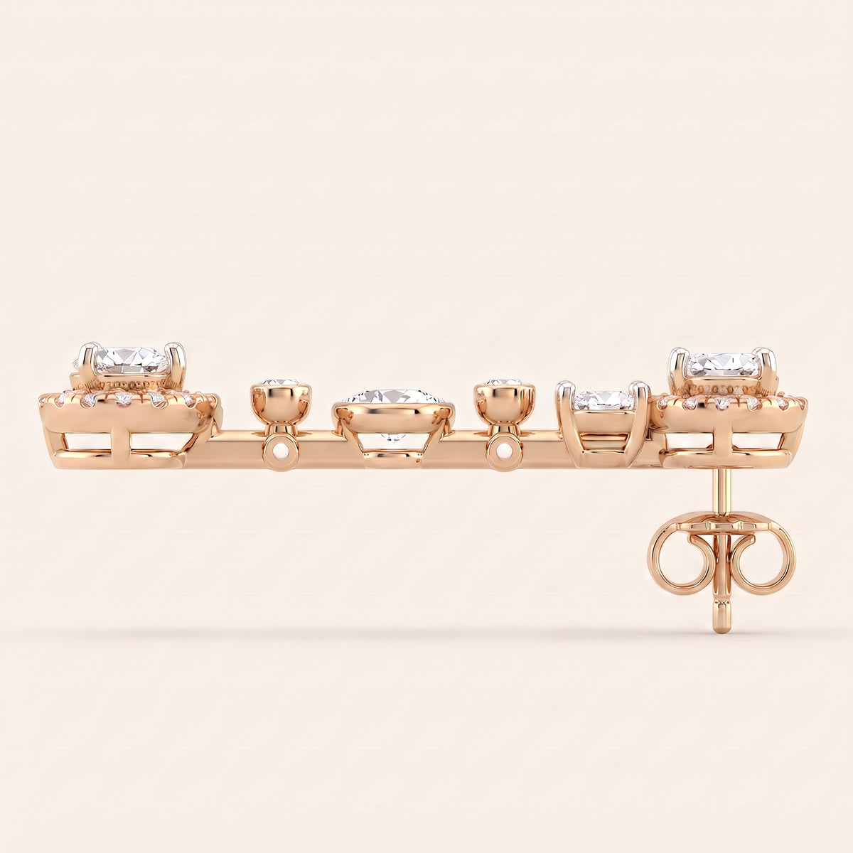 Chandelle lab-grown diamond earrings, view 6