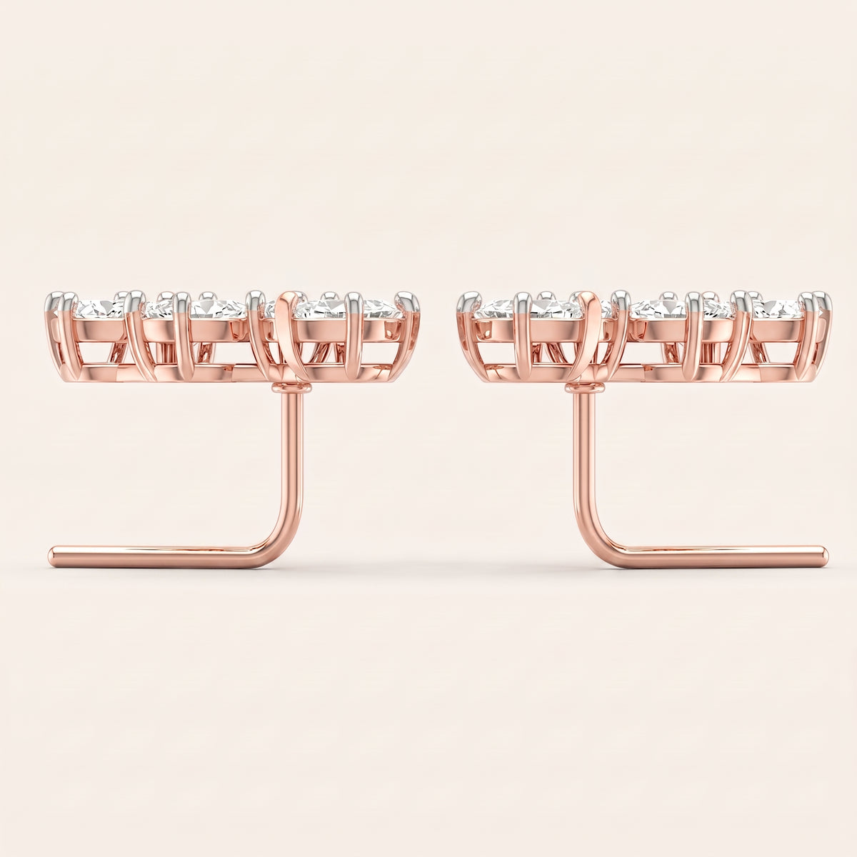 Posy lab-grown diamond earrings, view 3