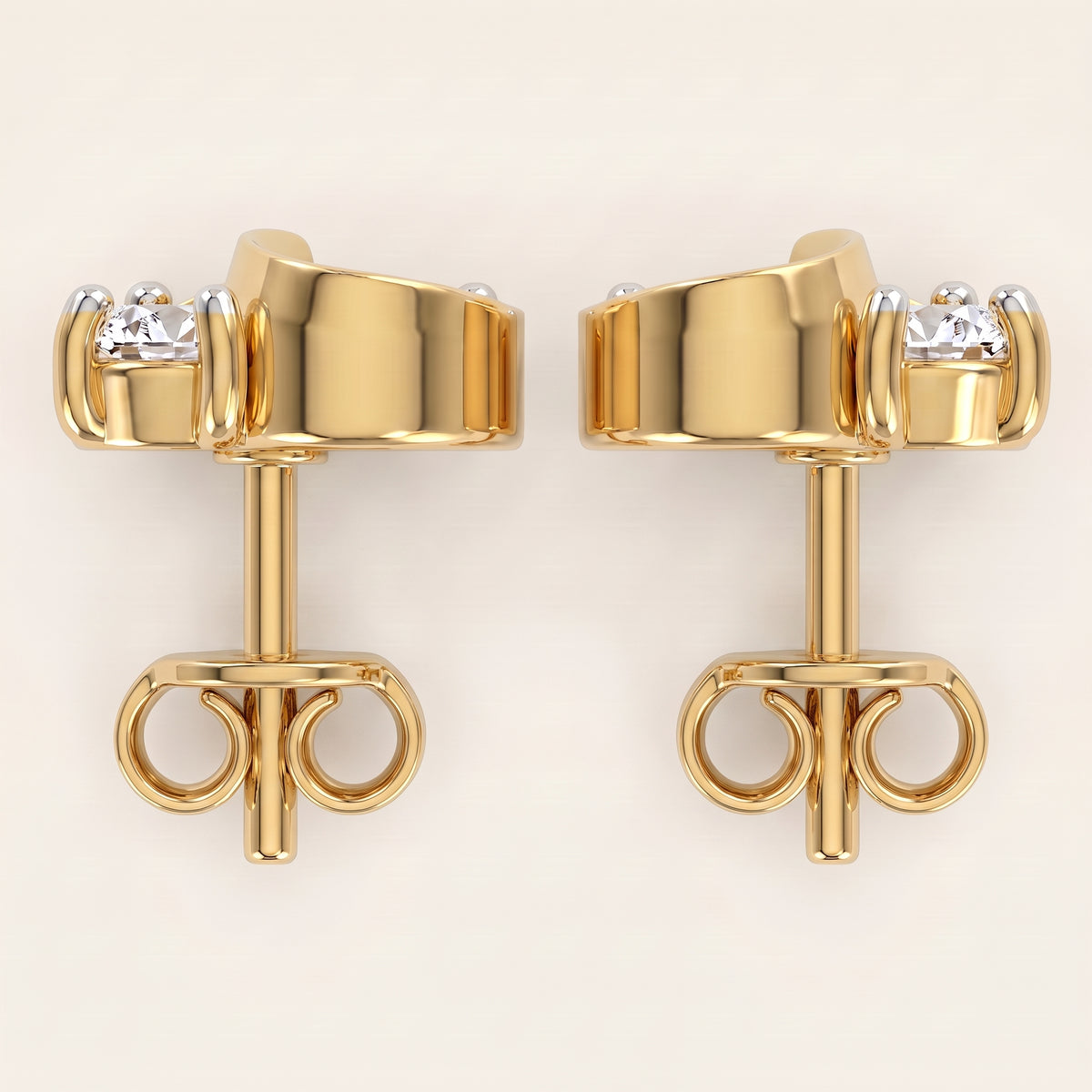 Spiralle lab-grown diamond earrings, view 3