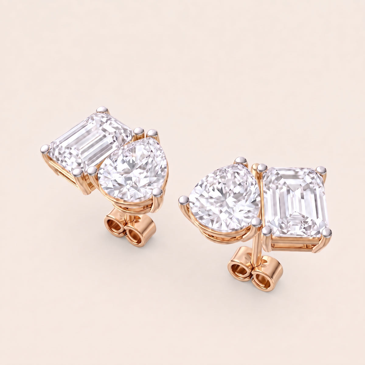 Juxta lab-grown diamond earrings, view 8