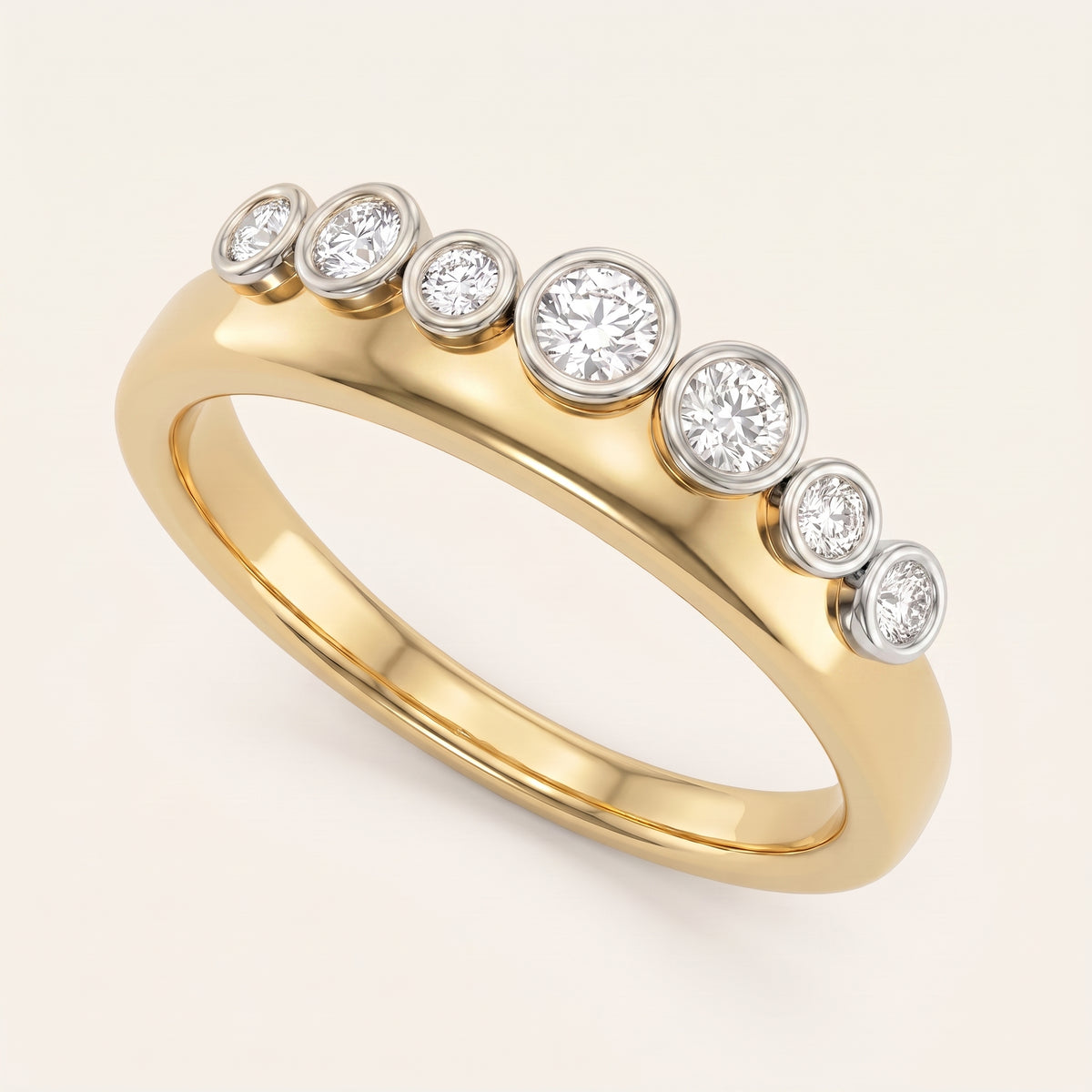 Pebble lab-grown diamond ring, view 3