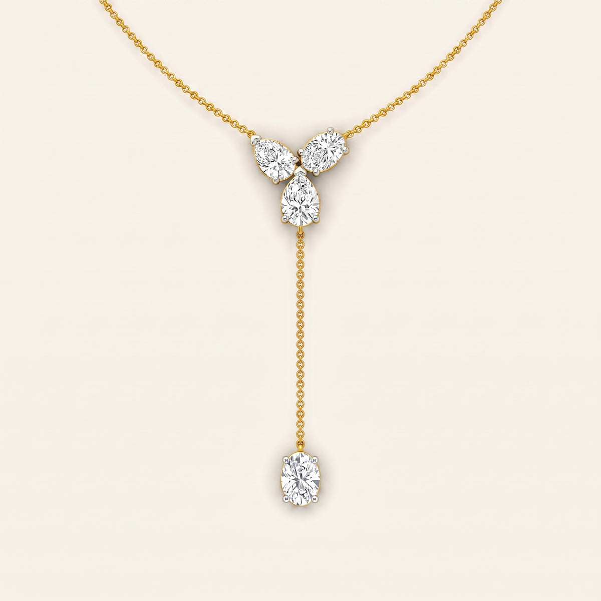 Triplet lab-grown diamond necklace, view 2