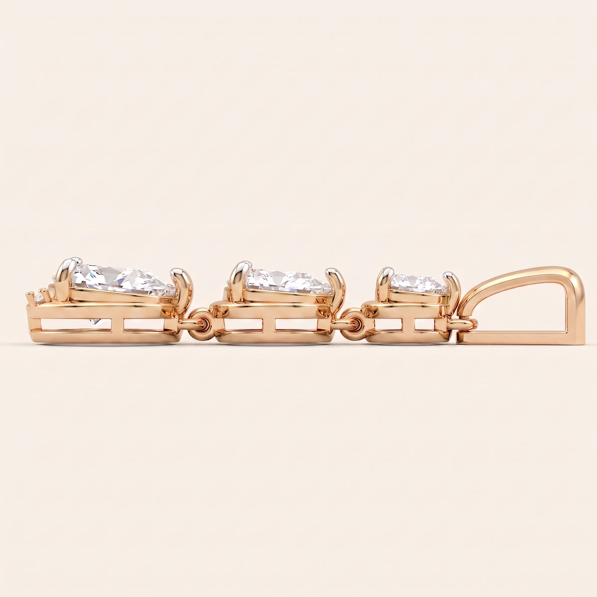 Trilogy lab-grown diamond pendant, view 5