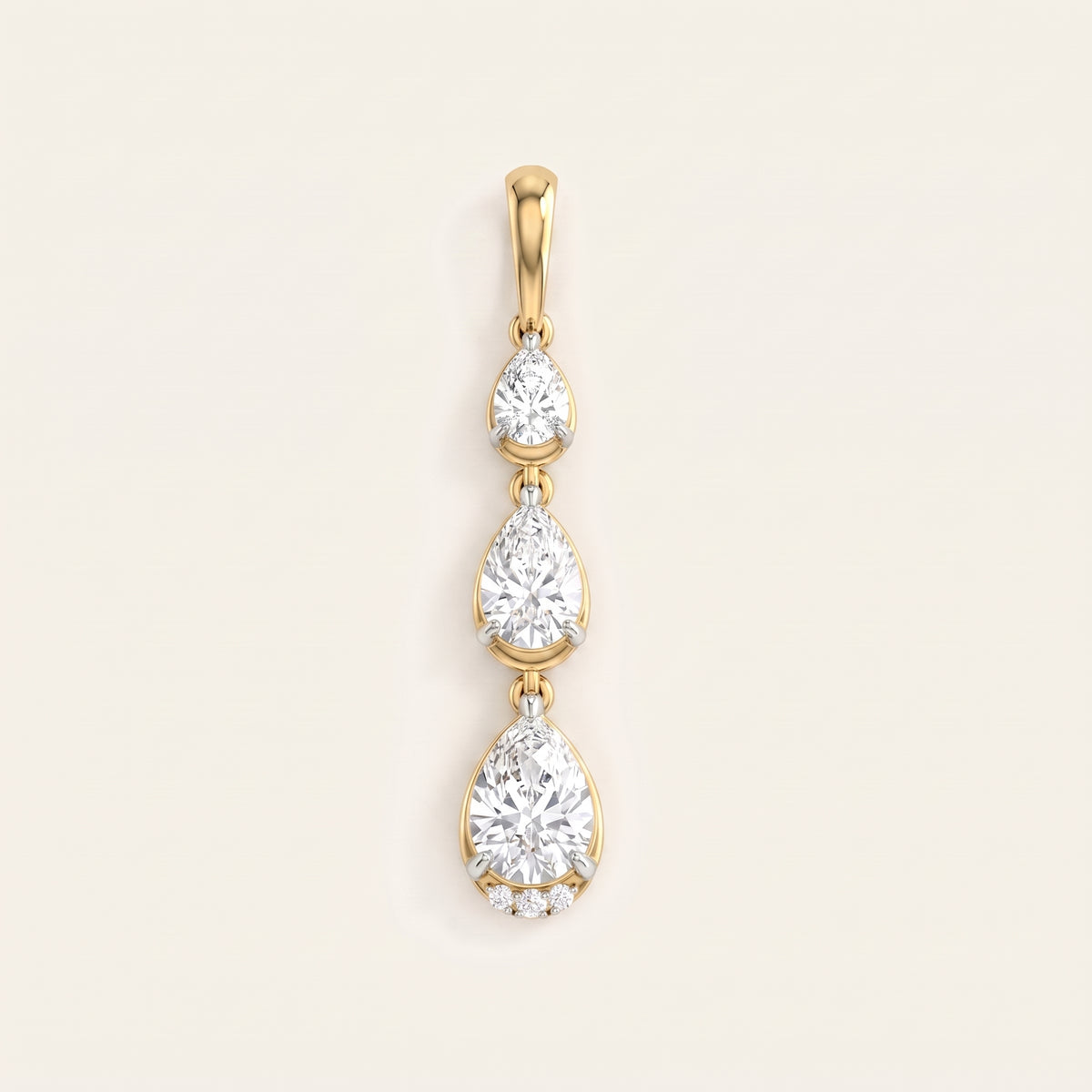 Trilogy lab-grown diamond pendant, view 4