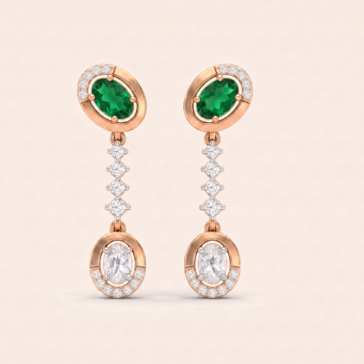 Verde lab-grown diamond earrings, view 2