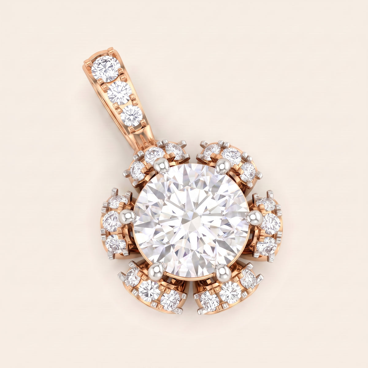 Marigold lab-grown diamond pendant, view 6
