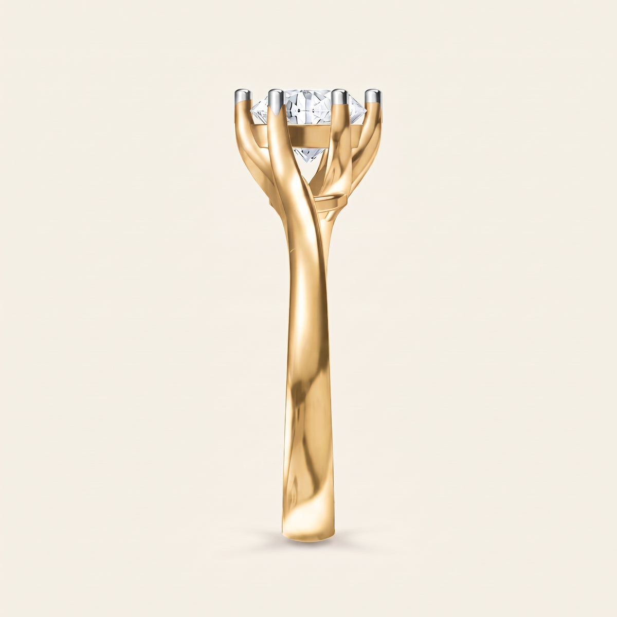 Rosebud lab-grown diamond ring, view 7