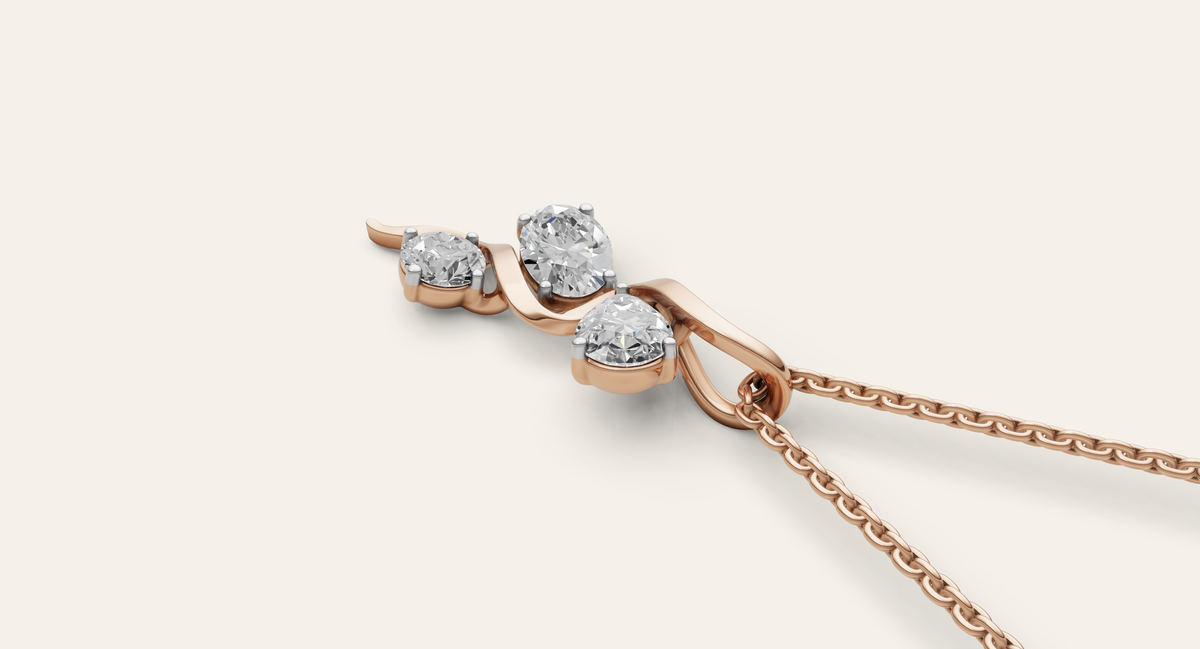Trickle lab-grown diamond pendant, view 6
