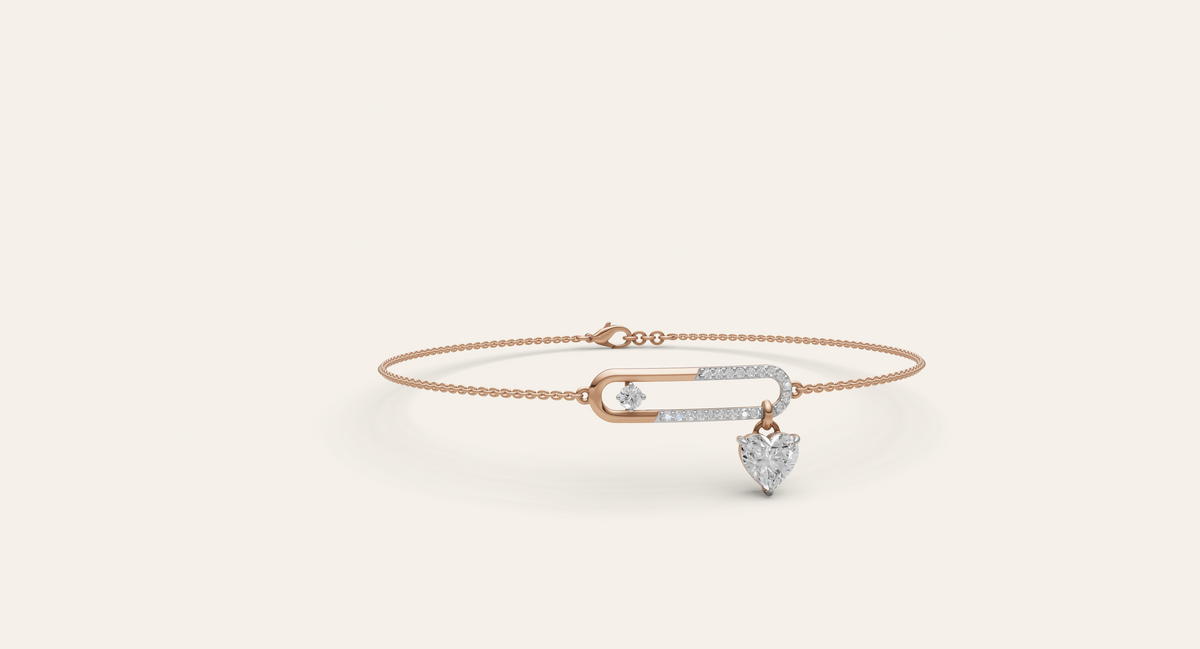 Tether lab-grown diamond bracelet in rose gold