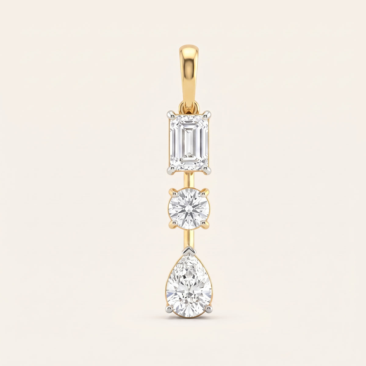Triad lab-grown diamond pendant, view 2