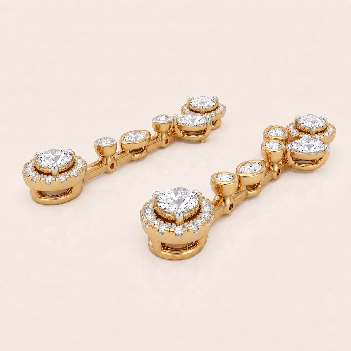 Chandelle lab-grown diamond earrings, view 7