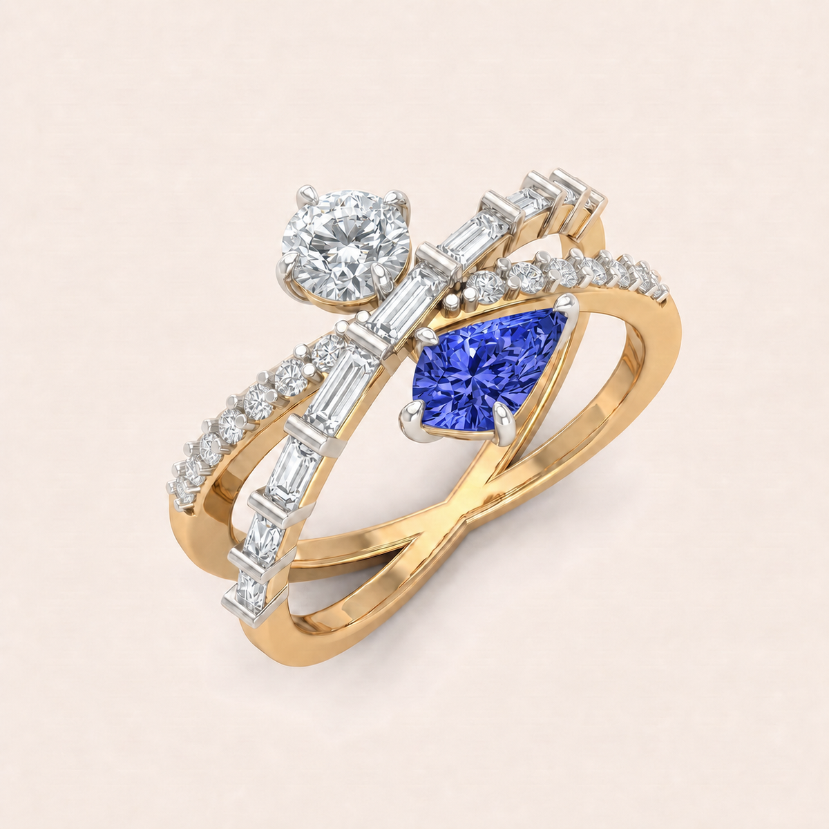 Crossroads lab-grown diamond ring, view 2