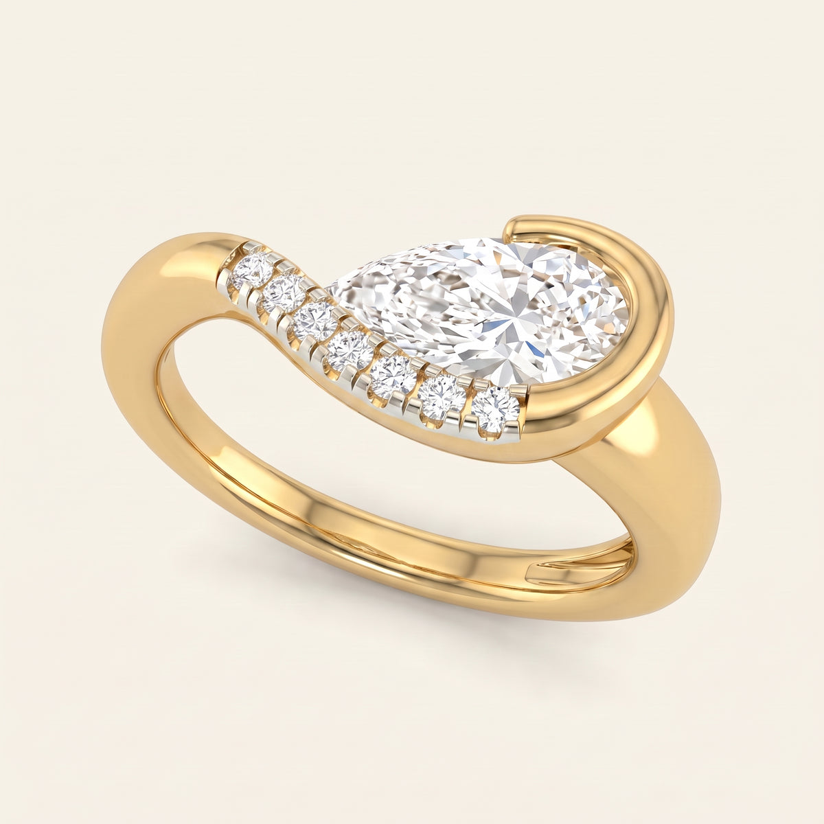 Orb lab-grown diamond ring, view 3