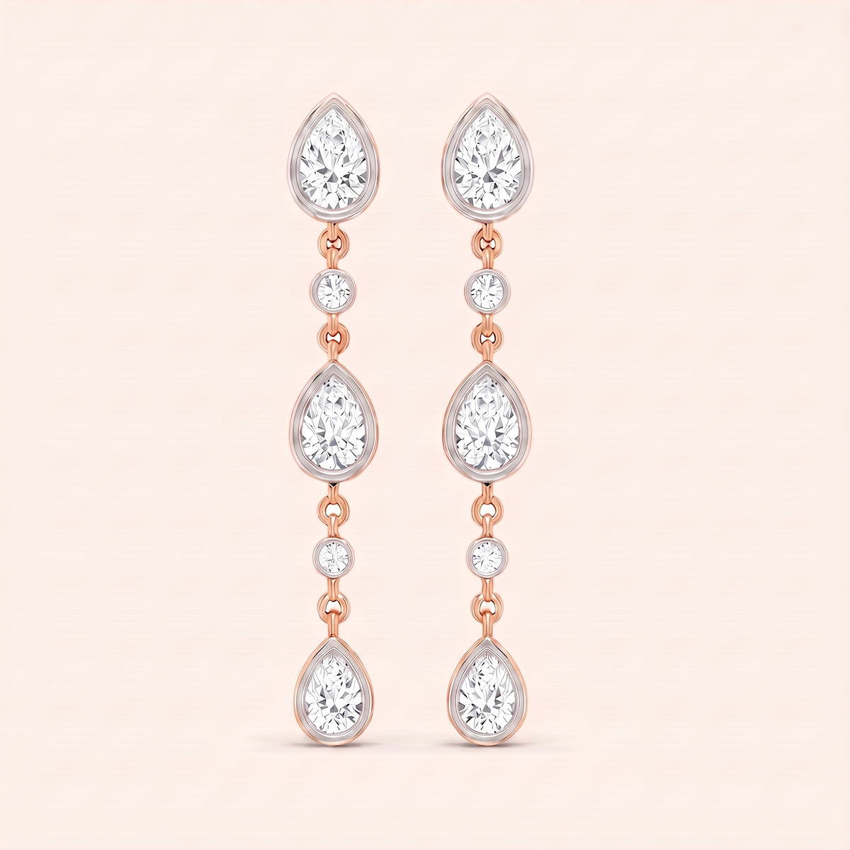 Dewfall lab-grown diamond earrings, view 4
