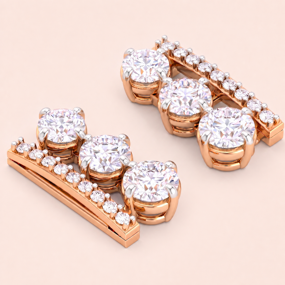 Tower lab-grown diamond earrings, view 6