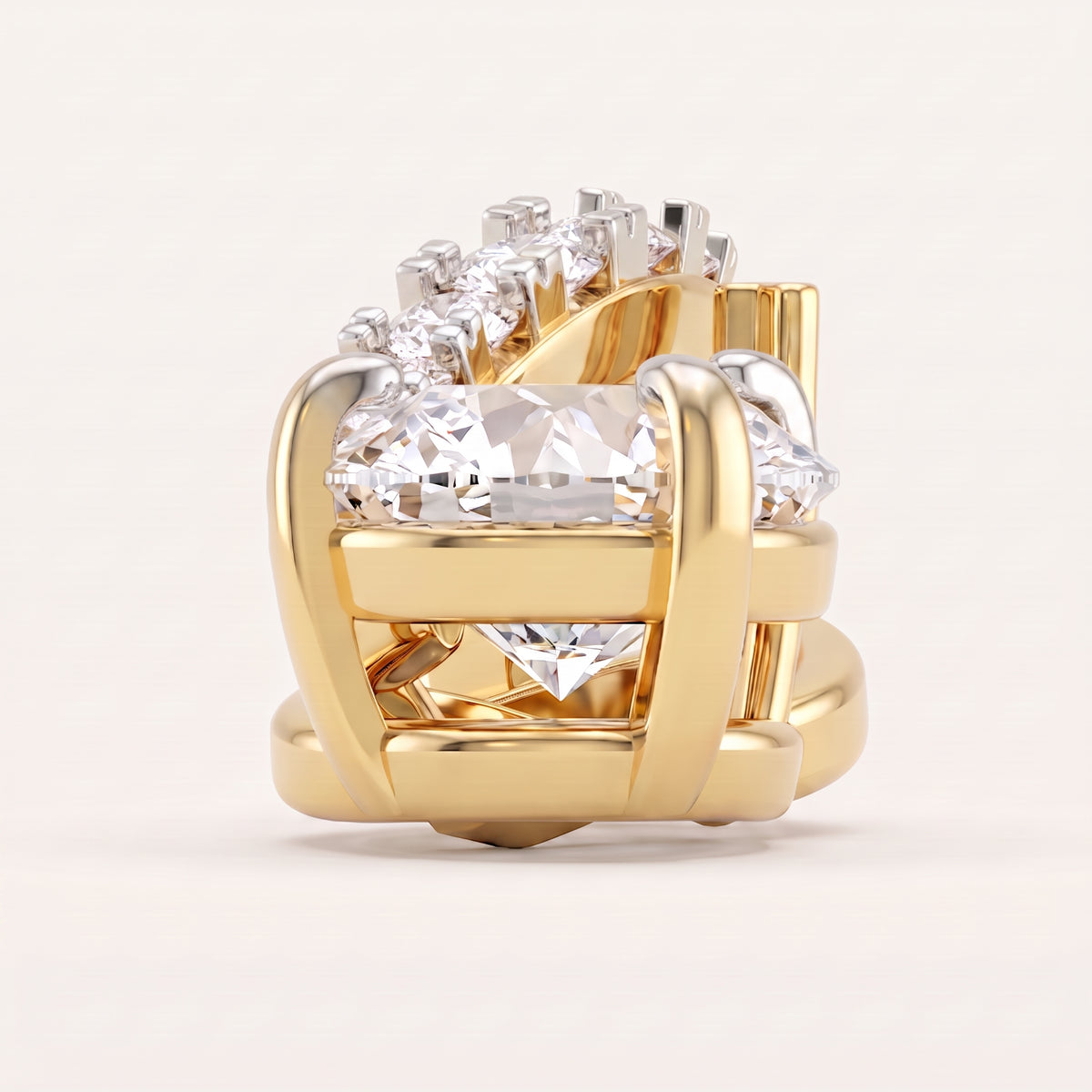 Ribbon lab-grown diamond pendant, view 4