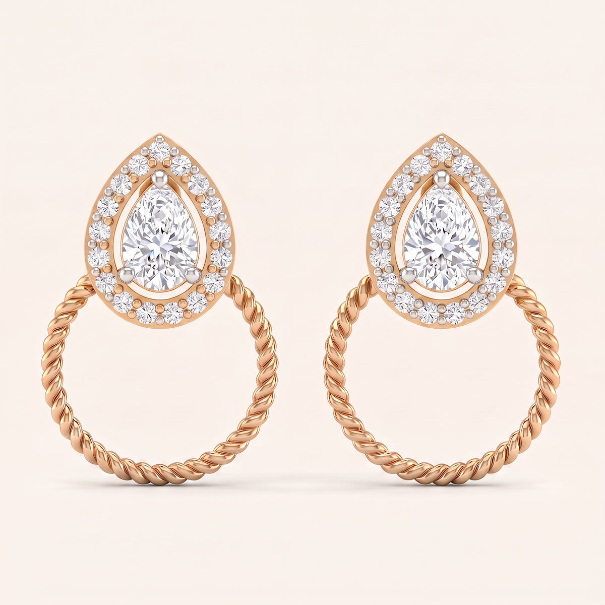 Harbour lab-grown diamond earrings, view 4