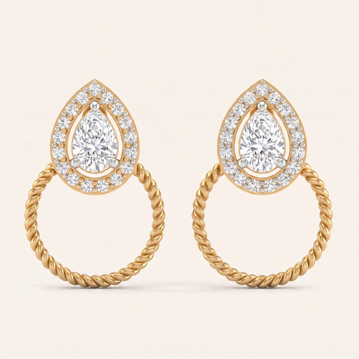 Harbour lab-grown diamond earrings, view 2